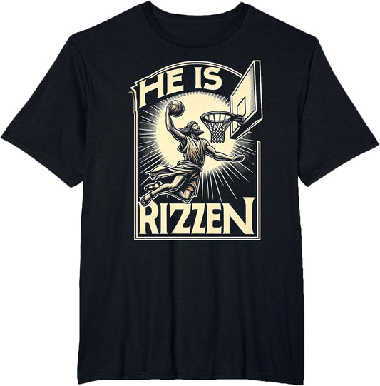 He is Rizzen Funny Jesus is Rizzen Jesus Basketball