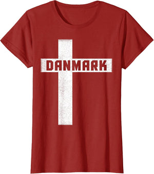 Danmark Flag Cross Design for Danish Pride Denmark Heritage