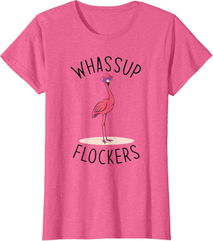Whassup Flockers? Funny Vintage Pink Flamingo Sunglasses