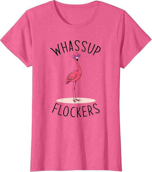 Whassup Flockers? Funny Vintage Pink Flamingo Sunglasses