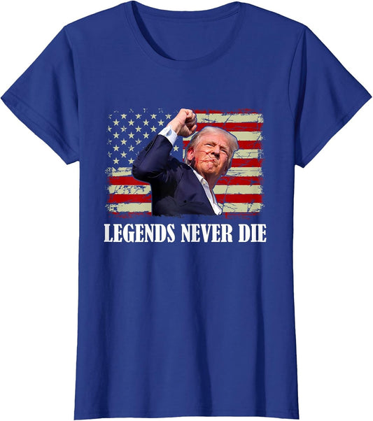 Trump Shot Legends Never Die 2024 US Flag Vintage