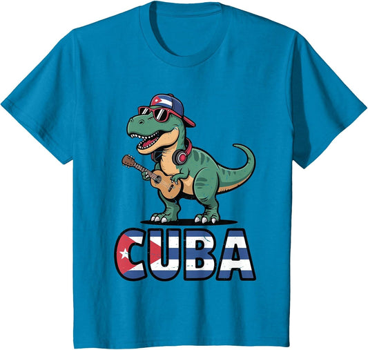 Cuba Boy Hispanic Heritage Month Cuban Flag Dinosaur Toddler