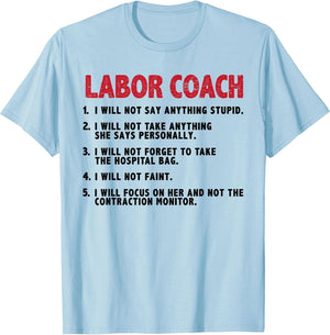 Labor Coach Expecting Dad Rules Funny Papa Baby Vintage