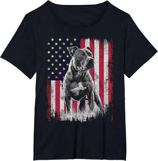 Pit Bull Dog Dad Mom 4th of July Patriotic USA Women Men