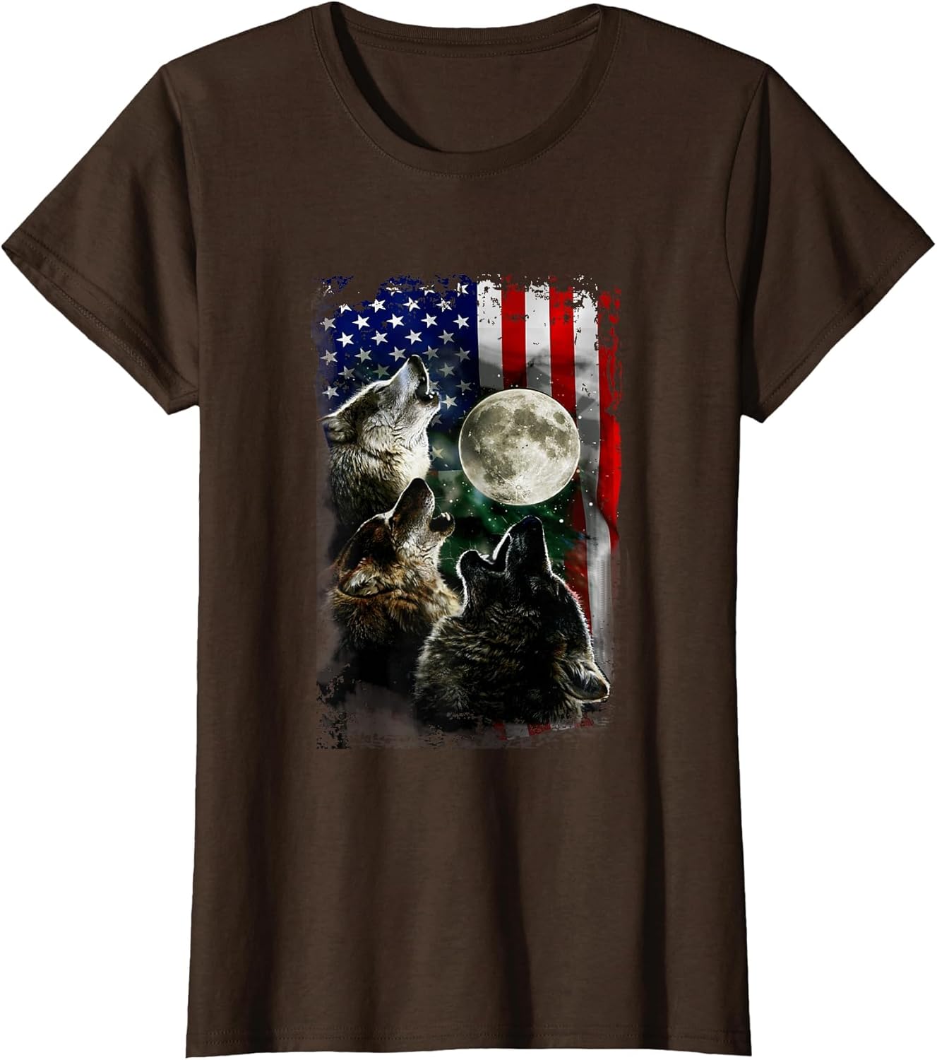 The Mountain Wolfs Lookout Flag American Wolves Moon Light