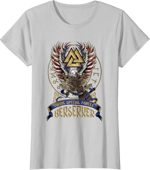 Viking Berserker Shirt Nordic Eagle Valknut Special Forces