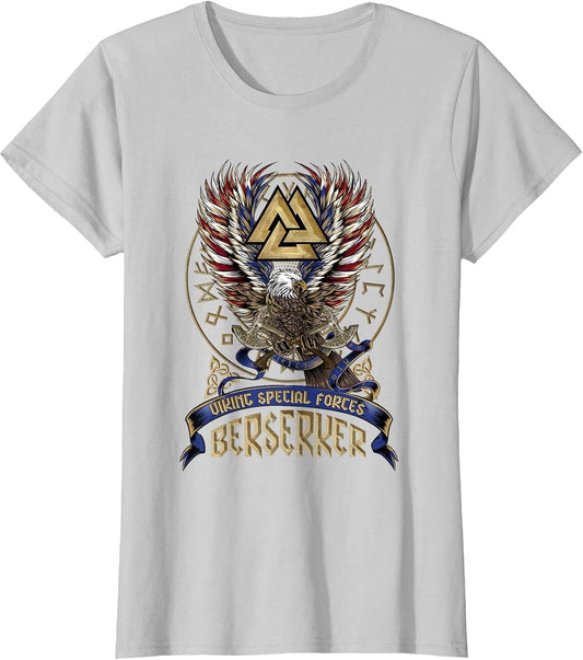Viking Berserker Shirt Nordic Eagle Valknut Special Forces