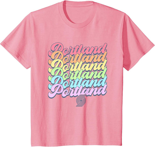 NBA Portland Trail Blazers Pastel Rainbow Pride Stack