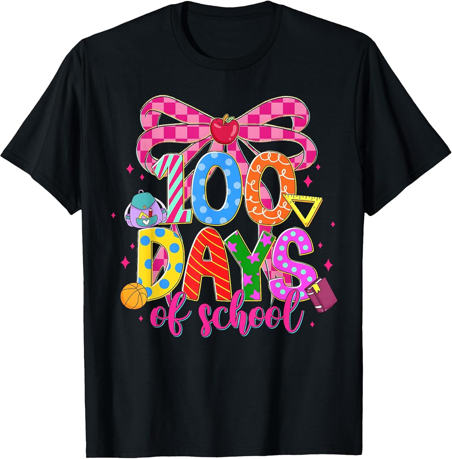 100th Day of School 100 Days Teacher Coquette Bow Girl Women