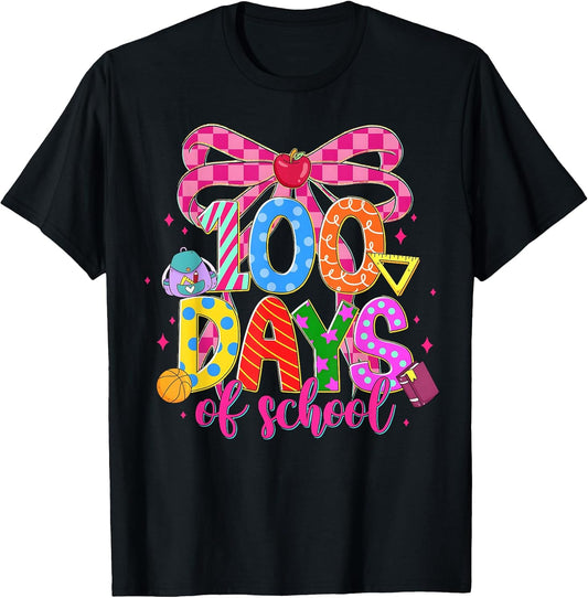 100th Day of School 100 Days Teacher Coquette Bow Girl Women