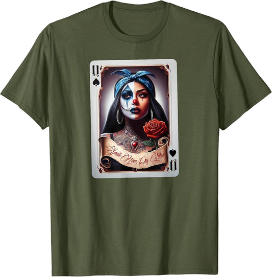 Smile Now CRY Later Camisa Chicana Chicano Tattoo Art Clown
