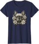 French Bulldog Vintage Roses Retro Tattoo