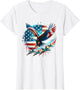 Boys 4th of July American Bald Eagle USA Flag Fighter Jet