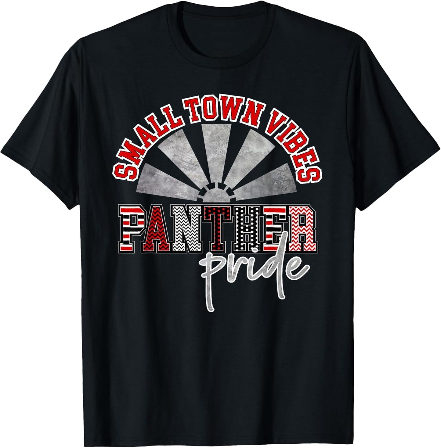 Small Town Vibes Panther Pride Windmill Panthers Red Black