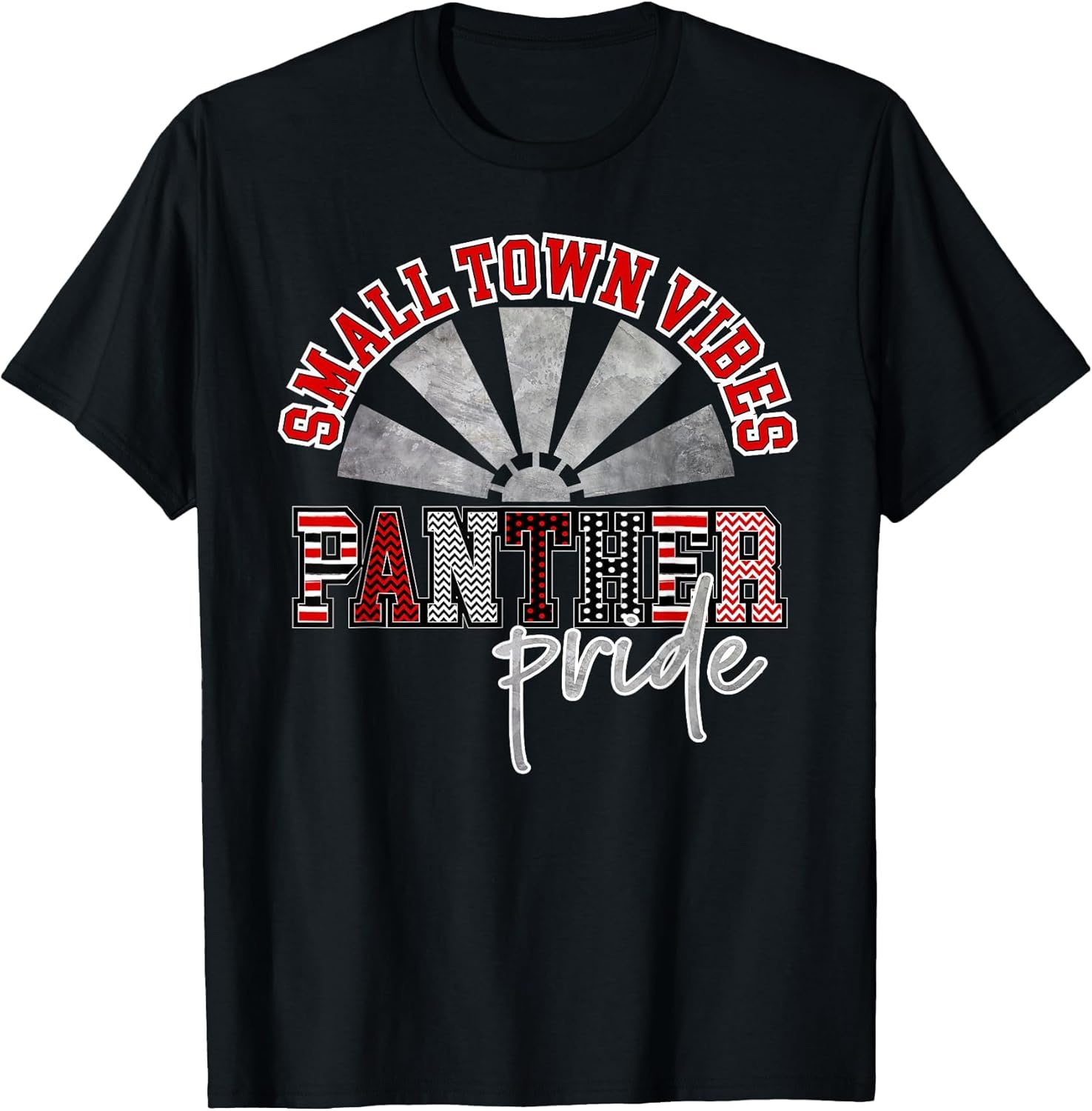 Small Town Vibes Panther Pride Windmill Panthers Red Black