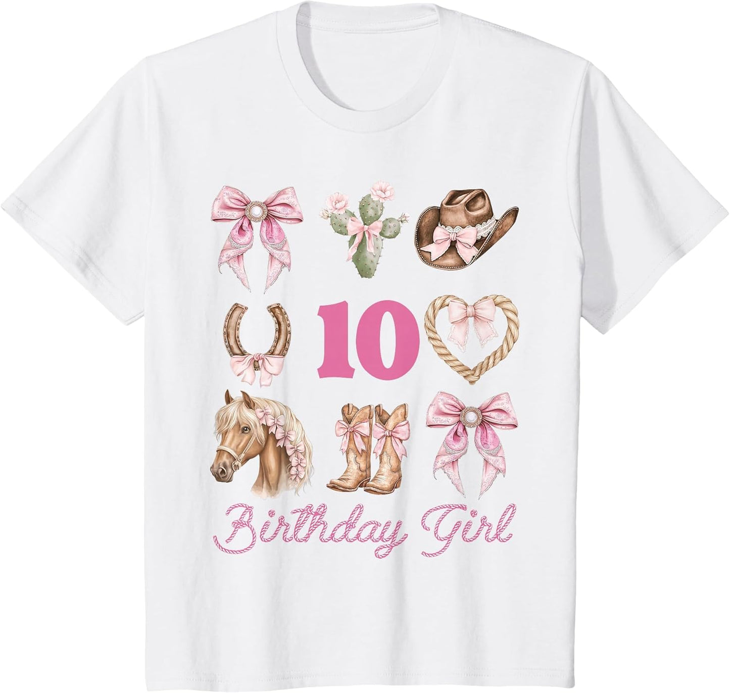 Western Coquette Bow 10th Birthday Girl Cowgirl 10 Year Old