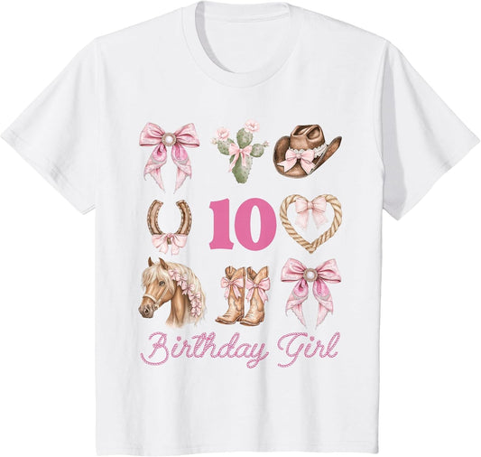 Western Coquette Bow 10th Birthday Girl Cowgirl 10 Year Old