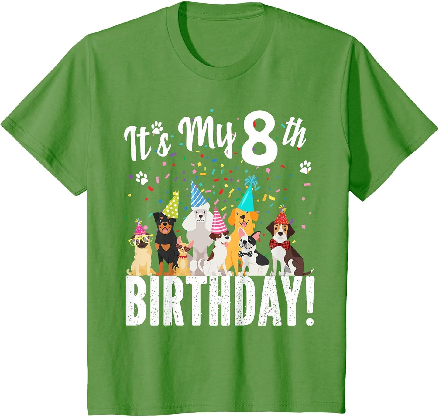 its My 8th Birthday Shirt Toddler Girl with Dogs (Eight)