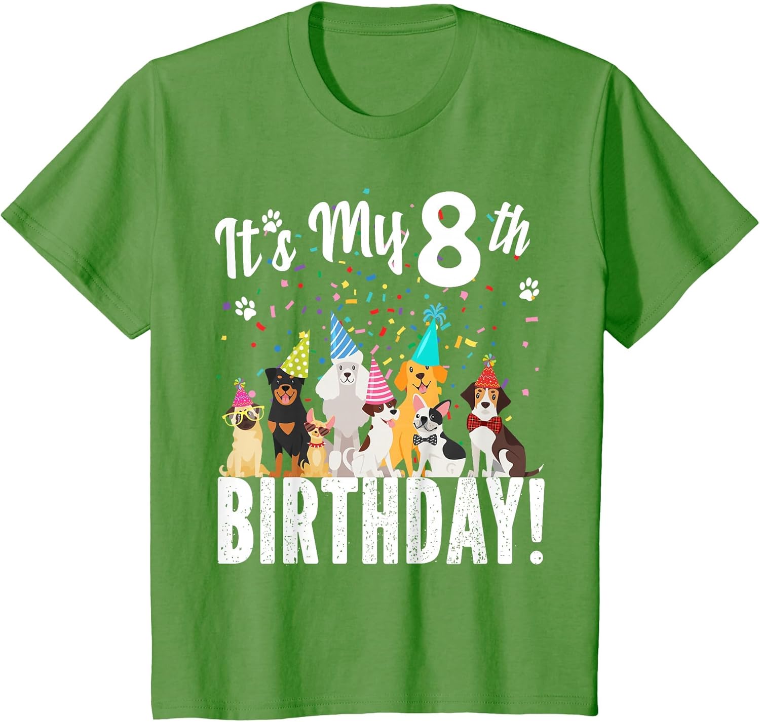 its My 8th Birthday Shirt Toddler Girl with Dogs (Eight)