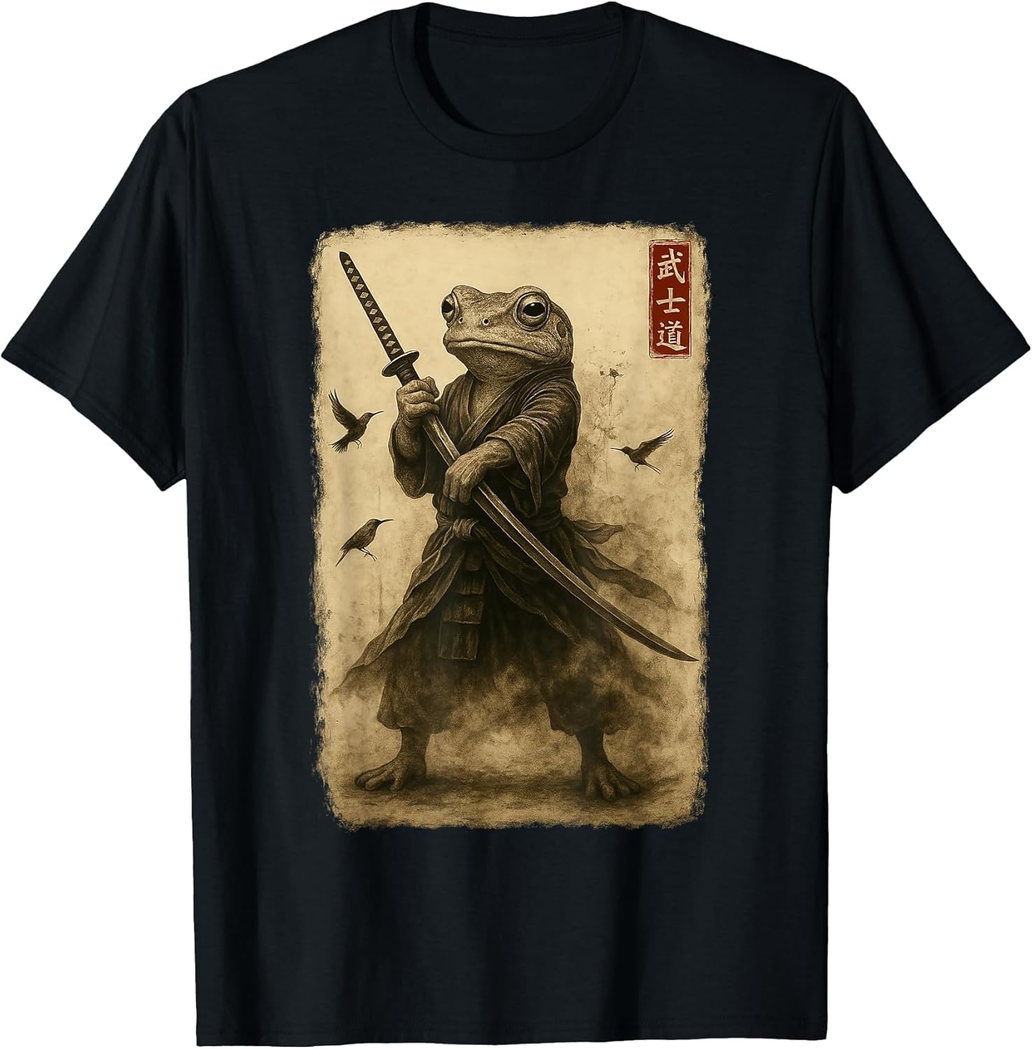 Samurai Frog Japanese Art Warrior Frog Bushido Katana