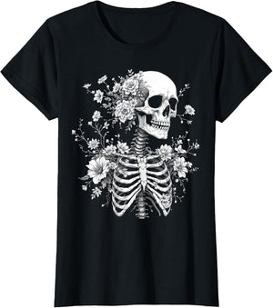 Floral Skeleton Flowers Goth Occult Death Dark Art Gothic