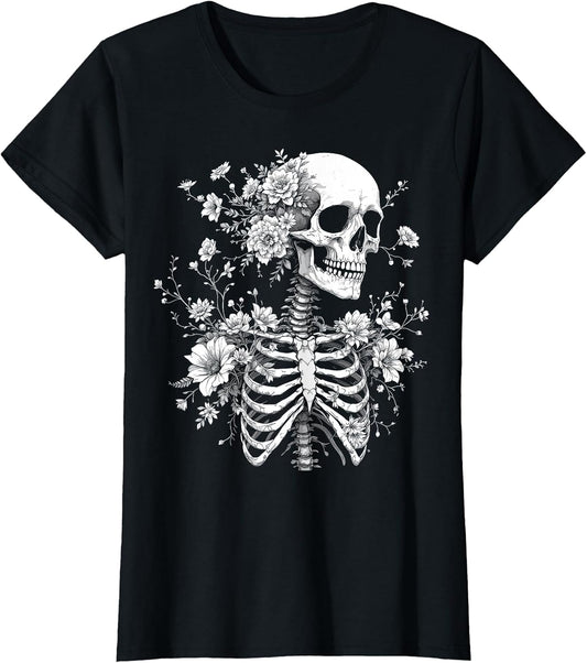 Floral Skeleton Flowers Goth Occult Death Dark Art Gothic