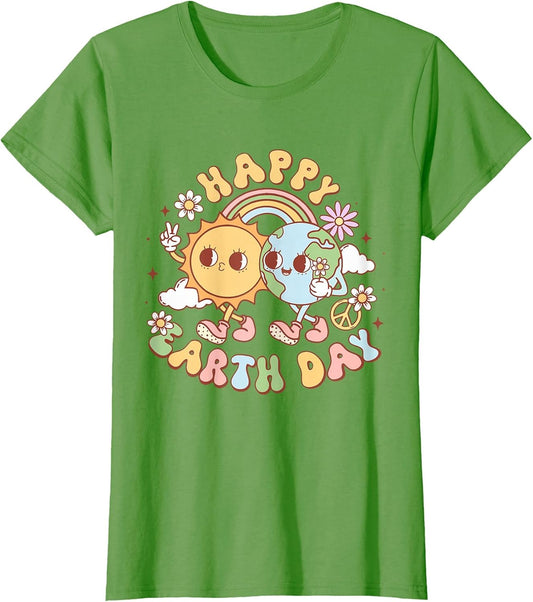 Retro Groovy Earth Day 2025 Planet Anniversary Girls