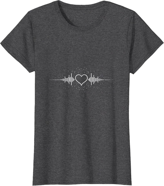 Feedback Is Love Band Soundwave Heart Graphic Top