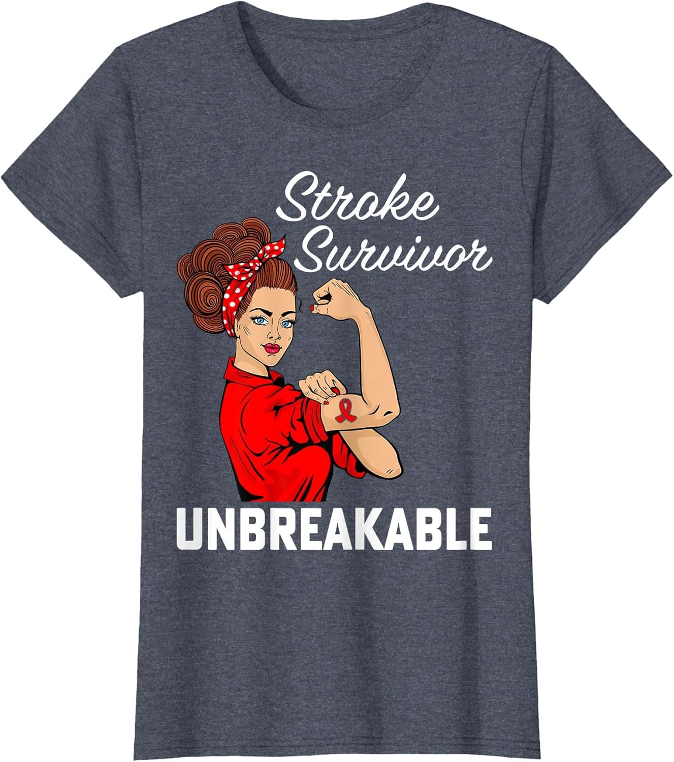 Stroke Survivor Unbreakable Red Ribbon Awareness