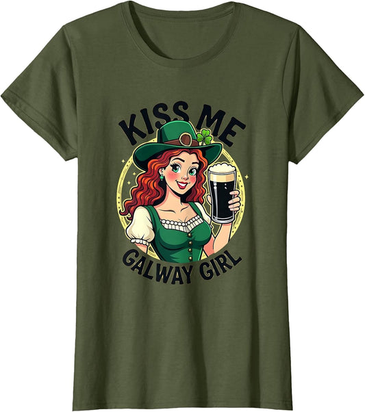 Kiss Me Galway Girl Irish Pride Design