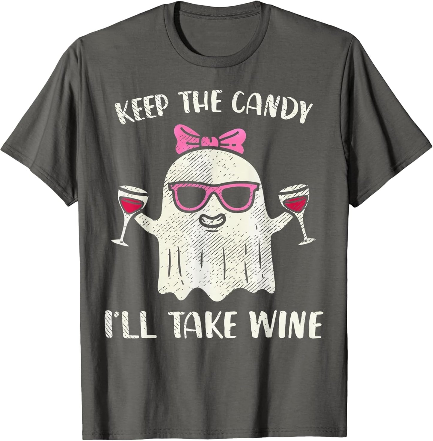 Keep The Candy I'll Take Wine Funny Halloween Girl Ghost