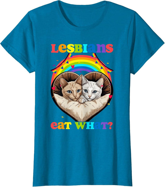 Lesbians Eat What Shocked Cat Lesbian LGBTQ Pride Gay Rights