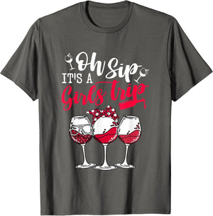 Oh Sip It's A Girls Trip Leopard Print Wine Glasses Party