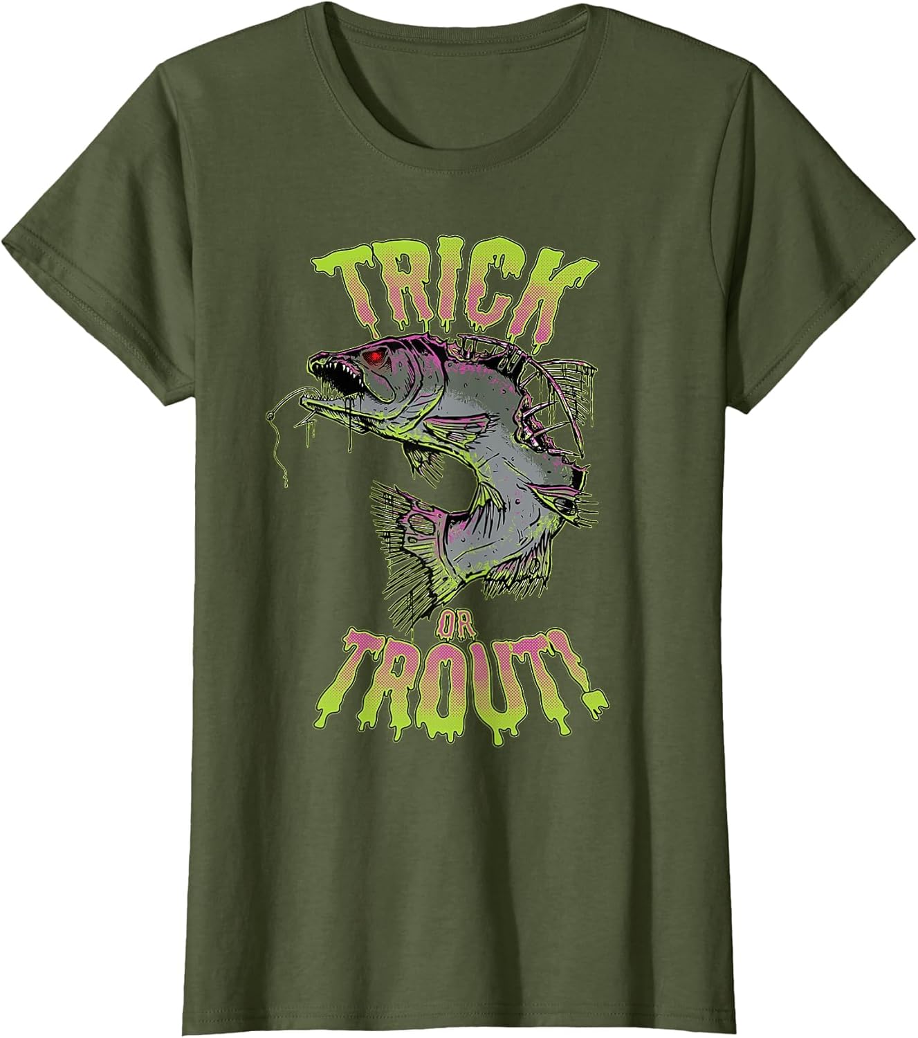 Funny Halloween Trout Fishing & Angling Trick or Trout