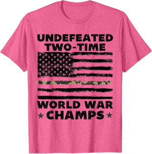 Undefeated World War Champs 4th of July American Army Flag
