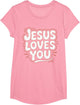 Girls Jesus Loves You Pink Christian Toddler Sister God Mom
