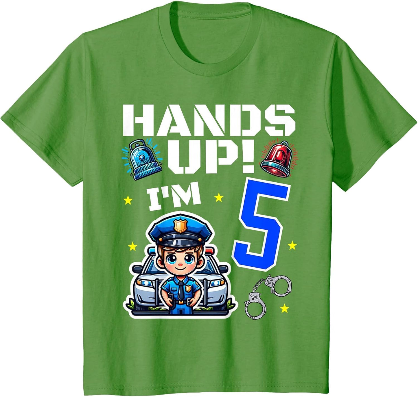 Kids 5th Birthday Boy Police Car Policeman 5 Years Old Officer