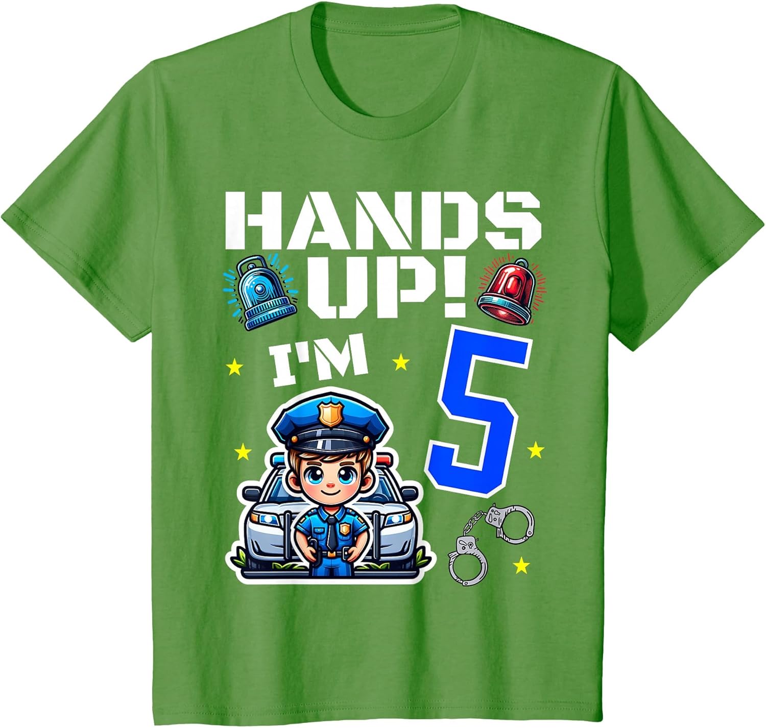 Kids 5th Birthday Boy Police Car Policeman 5 Years Old Officer