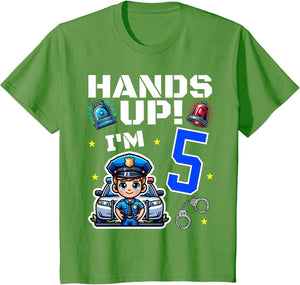 Kids 5th Birthday Boy Police Car Policeman 5 Years Old Officer