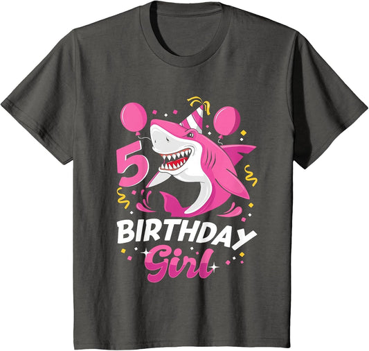 5th Birthday Girl Shark Lovers Ocean Theme Party 5 Years Old