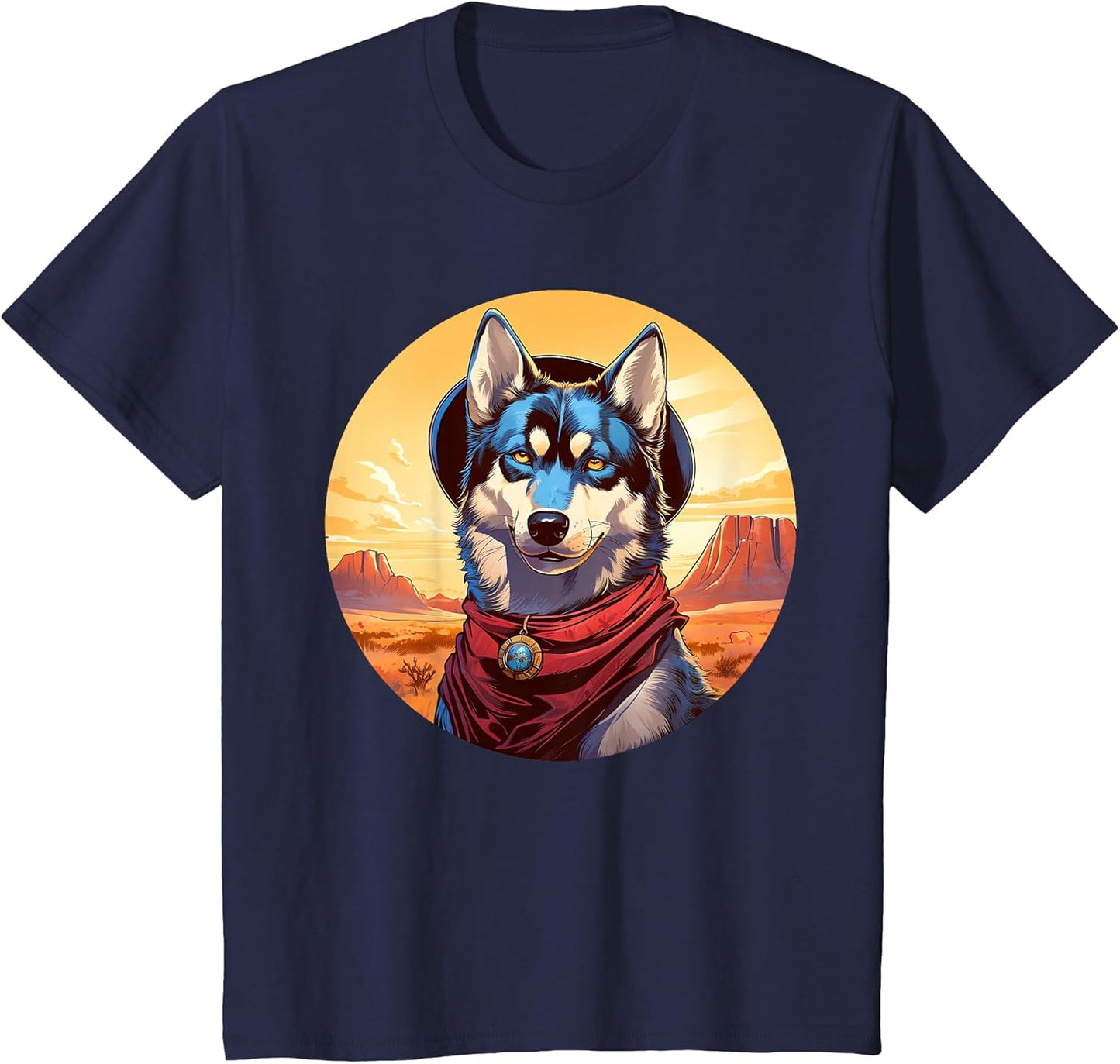Husky Cowboy Funny Dog Wild West