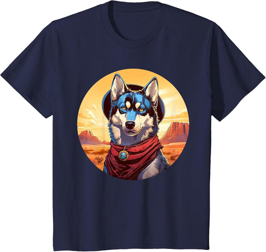 Husky Cowboy Funny Dog Wild West