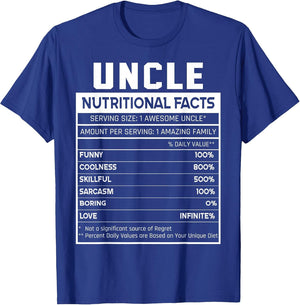 Uncle Nutritional Facts Funny Uncle Niece Nephew Love