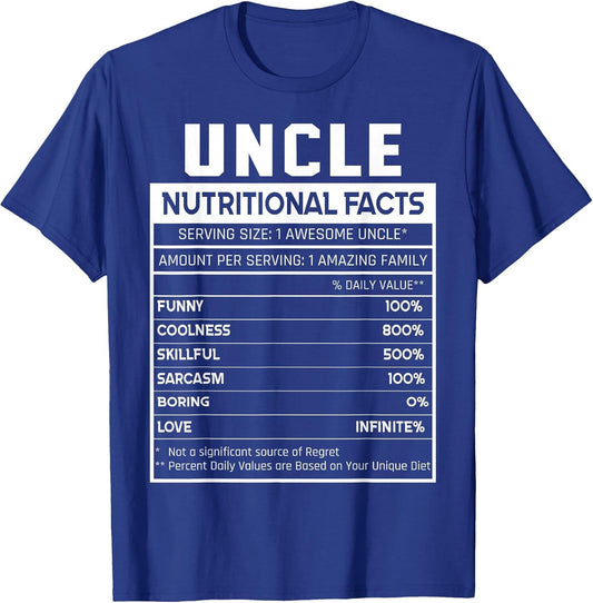 Uncle Nutritional Facts Funny Uncle Niece Nephew Love