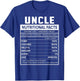 Uncle Nutritional Facts Funny Uncle Niece Nephew Love