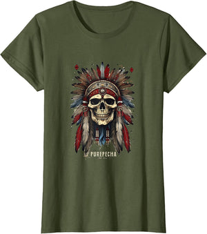 Purepecha Mexican Native Indian Skull Warrior Pride