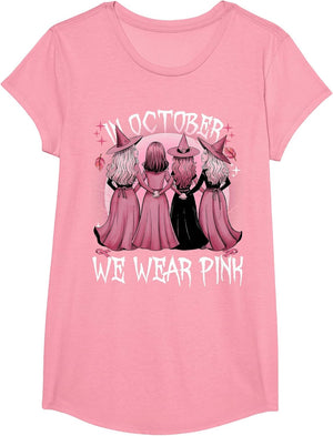 in October We Wear Pink Witch Breast Cancer Awareness Pink