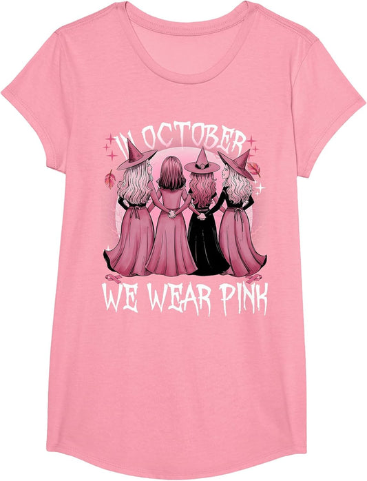 in October We Wear Pink Witch Breast Cancer Awareness Pink