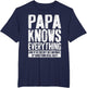 Papa Knows Everything Shirt Men Funny Grandpa Fathers Day