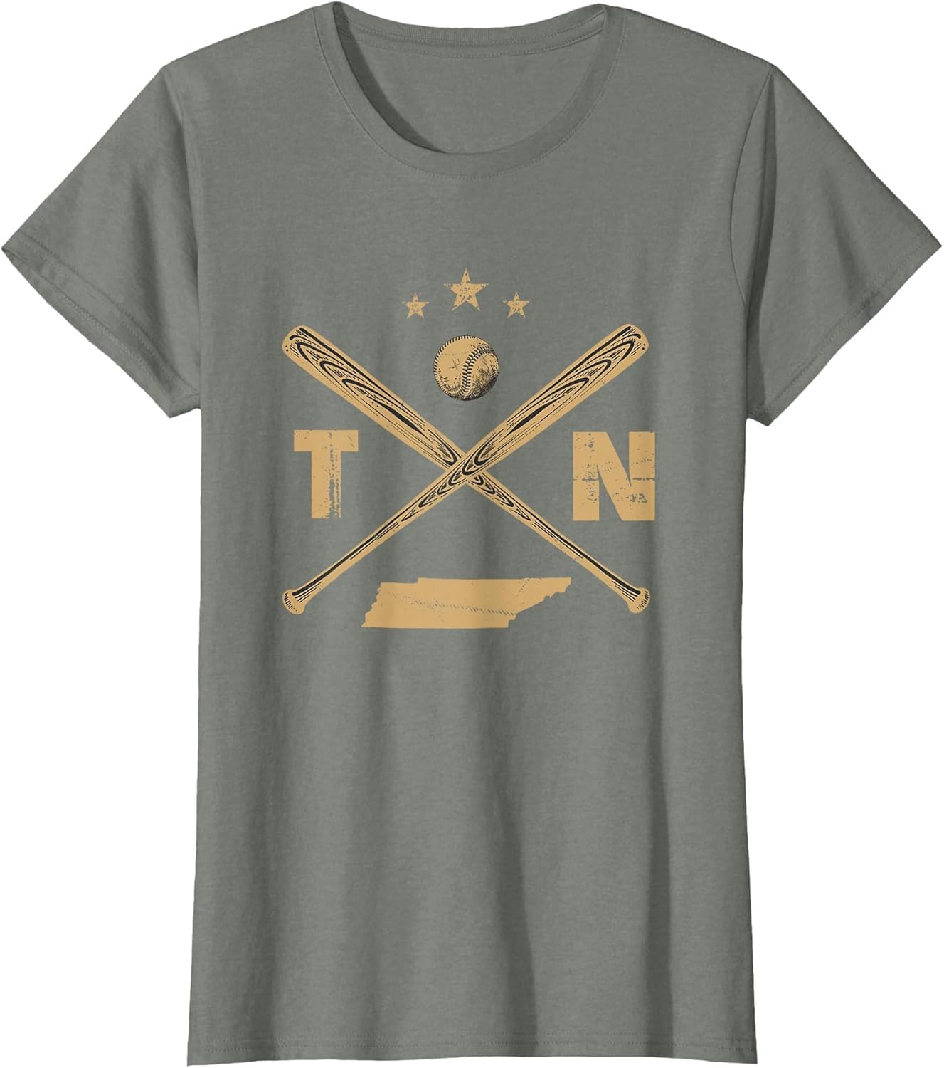Vintage Map TN Tennessee Baseball Bats Coach Hometown Pride
